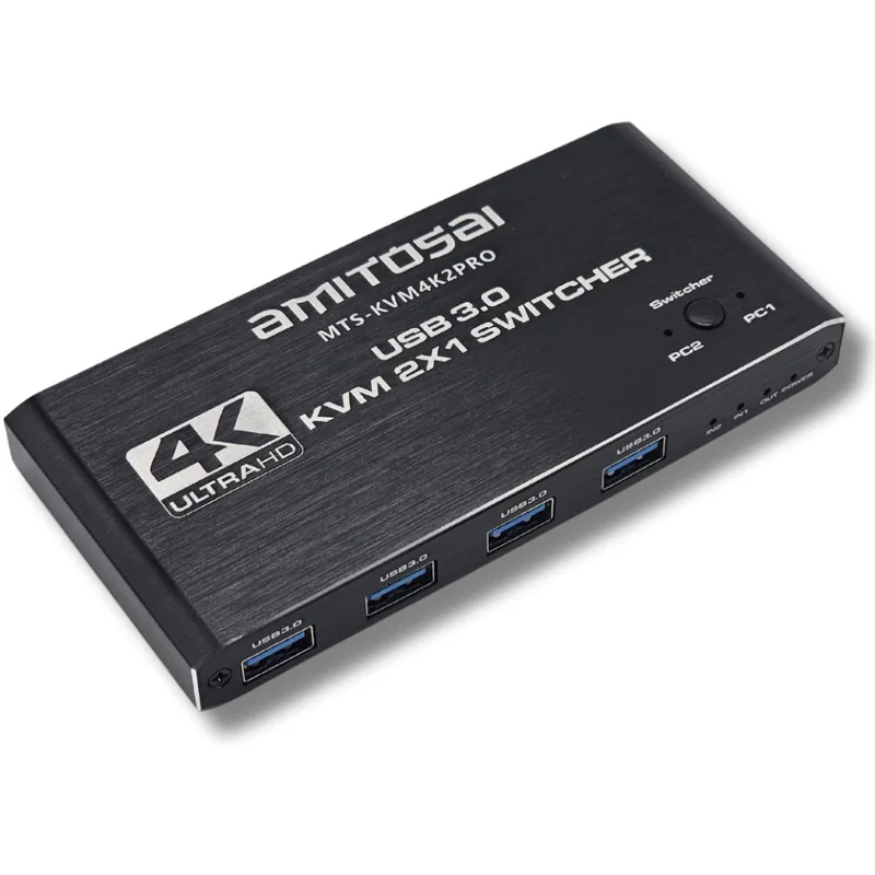 HDMI 4K KVM switch, 2 PCs — AMITOSAI